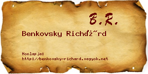 Benkovsky Richárd névjegykártya