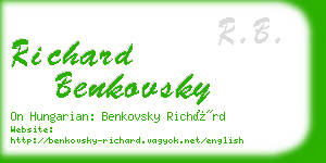 richard benkovsky business card